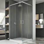 Parois cabine de douche coulissante verre opaque h 185 mod. Junior 70X70 cm carré