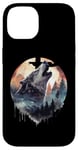 Coque pour iPhone 14 Loup hurlant de minuit