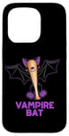 Coque pour iPhone 15 Pro Jeu de mots amusant en forme de chauve-souris vampire