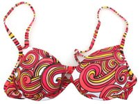 Speedo Bright Swirl Design Underwired Moulded Cup Bikini Top UK 34B