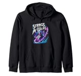 Strings Of The Afterlife Skeleton Rocker Rock Music Zip Hoodie