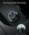 New Anker Car Charger,Mini 24W 4.8A Metal Dual USB Car Charger PowerDrive2 Alloy