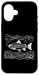 Coque pour iPhone 16 Line Art Poisson Aquariste & Ichtyologiste Truite arc-en-ciel