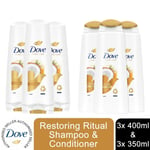 Dove Nourishing Secrets Coconut Oil Shampoo 3x400ml & Conditioner 3x350ml