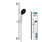 GROHE Vitalio Start 110 - Shower Set (Round 11cm Hand Shower 2 Spray: Rain & Jet, Anti-Limescale System, Shower Hose 1.75m, Rail 60cm, Water Saving), Easy to Fit with GROHE QuickGlue, Chrome, 27948001