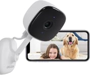 Caméra Surveillance WiFi, Camera Interieur avec Vision Nocturne 1080p, Détection de Mouvement, Audio Bidirectionnel, Compatible avec Alexa/Google Assistant, 2.4Ghz WiFi, 1 Pack