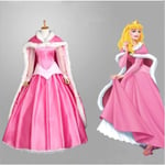 2021 Film Törnrosa Prinsessa Aurora Lyxig Fantasifull Vuxenklänning Cosplay Kostym Halloween Jul Kvinna Kappa Klänning Set XL Pink Cloak and dress