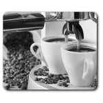 Rectangle Mouse Mat BW - Coffee Machine Cafe Restaurant  #42712