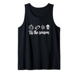 Fall Tis the Season Leaf Football Autumn Pumpkin Spice Latte Tank Top