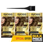 Syoss Oleo Intense 6-80 Noisette Blond Permanent Cheveux Huile Couleur 3-pack