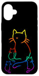 Coque pour iPhone 16 Plus Chaton arc-en-ciel famille chat enfant bébé