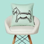 Monopoly Dog Letterpress Square Cushion - 50x50cm - Soft Touch