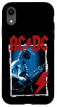 Coque pour iPhone XR AC/DC Angus Young Blue Photo par Michael Putland