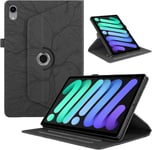 Coque Pour Ipad Mini 7 Tablette Coque/Ipad Mini 6 8.3"" 2024/2021 Tablette Cover Étuis Cuir 360°Rotatif Multi-Angle Stand Flip Protection Housse Cover Pour Ipad Mini 7,Noir Arbres