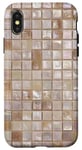 Coque pour iPhone X/XS Motif mosaïque beige crème Y2K ton neutre