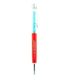 Stylo Minéraux Apatite bleu néon brut Madagascar - rouge