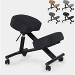 Bodyline Health And Massage - Chaise de bureau ergonomique siège assis-genoux en tissu Balancesteel Lux Couleur: Noir