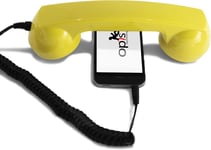 Opis 60s Micro - Combine Telephone Portable/Combiné Téléphone Rétro/Casque Audio en Forme combiné téléphonique pour Les Smartphones Android, Tablettes, Ordinateurs Portables, etc. (Jaune)