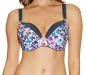 Freya Deco Debut Bra Size 38B Underwired Padded Plunge Clover Pink Floral 1084