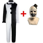 Cgmgtsn Vuxen Terrifier 2 Art The Clown Cosplay Kostym Jumpsuit Hatt Kläder Halloween Karneval Dräkt_FM18 Costume and Mask xL