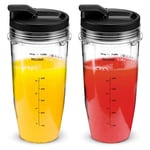 2 Pack Replacement 24 Oz Blender Cups with Lid for  Ninja Auto IQ6921