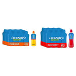 Lucozade Sport Isotonic Drink Orange Flavour with Sugars and Sweetener - 750ml |Pack of 12 & Sport Raspberry, 500 ml (Pack of 12)