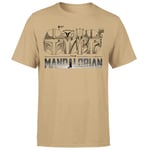 Star Wars The Mandalorian Helmets Line Art - Light Base Men's T-Shirt - Tan - M