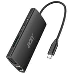 acer Hub USB C 9en1, Station d'accueil avec HDMI 4K@30Hz, Ethernet, 3*USB 3.0, PD 100W, Lecteur de Carte SD/TF, Adaptateur USB C vers VGA Compatible avec MacBook, acer, Surface etc.