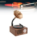 Portable Speaker Wood Grain Record Player Shape Stereo Speaker Spare