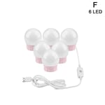 Wall Lamp Led Makeup Mirror Vanity Bulb Light Dressing Table F Pink 6led