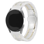 Strap-it Bracelet acier céramique - compatible pour Huawei Watch GT 2 (blanc/or)