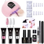 Poly Builder Gel-kit med UV-lampa för naglar / Polygel Nail Art multifärg