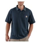 Carhartt Men's Loose Fit Midweight Short-Sleeve Pocket Polo, Navy, XS