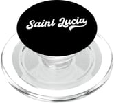 Saint Lucia Typeset Love St. Lucia St. Lucian Pride PopSockets PopGrip for MagSafe