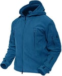 MAGCOMSEN Full Zip Fleece Jacket for Men Tactical Fleece Zip Hoodie Mens Fleece Jackets Full Zip Blue Green, 3XL