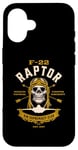 Coque pour iPhone 16 F 22 Raptor avion avion crâne style vintage