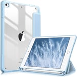 FINTIE Coque Compatible avec iPad Mini 5ème Génération 7.9" 2019 et iPad Mini 4ème 2015 - [Rangement de Stylet] Housse Arrière Transparente Claire Etui Antichoc, Bleu Ciel