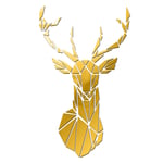 kowaku Deer Mirror Tiles Wall Sticker Decal Living Room Decor Art Mural Embellishments - Golden