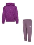 Nike Kids All Over Print Tracksuit - Purple, Purple, Size 5-6 Years