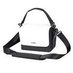 Cwatcun Sac pour Appareil Photo,Sacoche d'épaule pour Appareil Photo étanche et Compact, Compatible avec Les appareils Photo Reflex numériques Canon Nikon Sony Mirrorless, Blanc