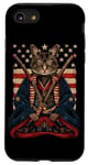 iPhone SE (2020) / 7 / 8 Cat Samurai American Flag Samurai Cat Art Patriotic Cat Case