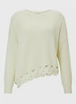 Miss Selfridge Cream Lattice Hem Knitted Jumper Size UK 10 EU 38 NH002 CC 16