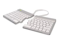 R-Go Ergonomic Keyboard Split Break - Tastatur - With Integrated Break Indicator - Trådløs - Bluetooth 5.0 - Qwerty - Usa - Hvit