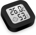 Mini Thermomètre Hygromètre Intérieur Digital à Haute Précision, Moniteur de Température et Humidimètre, Thermo Hygromètre Indicateur du Niveau de Confort (4.3cm*4.3cm, noir, 3)