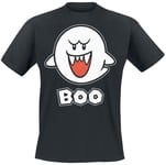 Super Mario Boo Uomo T-Shirt Nero Regular L Nero (US IMPORT)