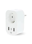 Nedis SmartLife Smart Plug Wi-Fi Power meter 3680 W Type F (CEE 7/7) / 1x USB-C / 2x USB White