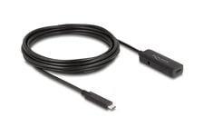 Delock - USB typ C-förlängningskabel - 24 pin USB-C till USB-C/DC-strömuttag - 5 m