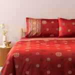 Housse de couette double Bassetti Pallavicino R1 en satin rouge - Natural Elegan