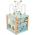 Bieco Grand Cube d'activité bébé XXL Scandi-Chic - Table activite Bebe 1 an Bois - Table dactivité Bebe 1 an - Jeux en Bois Bebe - Cube Bebe - Cube de motricité Bebe - Cube d'activité en Bois