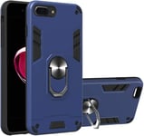 Iphone 7 Plus/Iphone 8 Plus Coque Avec Bague Double Couche Renforcée Défense Bumper Tpu Silicone Antichoc,Armure Case Housse Etui Pour Iphone 7 Plus/Iphone 8 Plus Bleu Marine